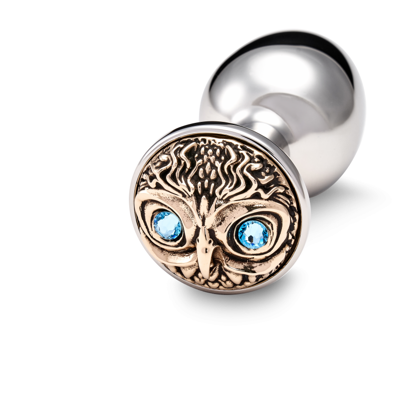 Plug Anal Hibou Gamme Luxe Taille M Mm Cristal Mm Aquamarine