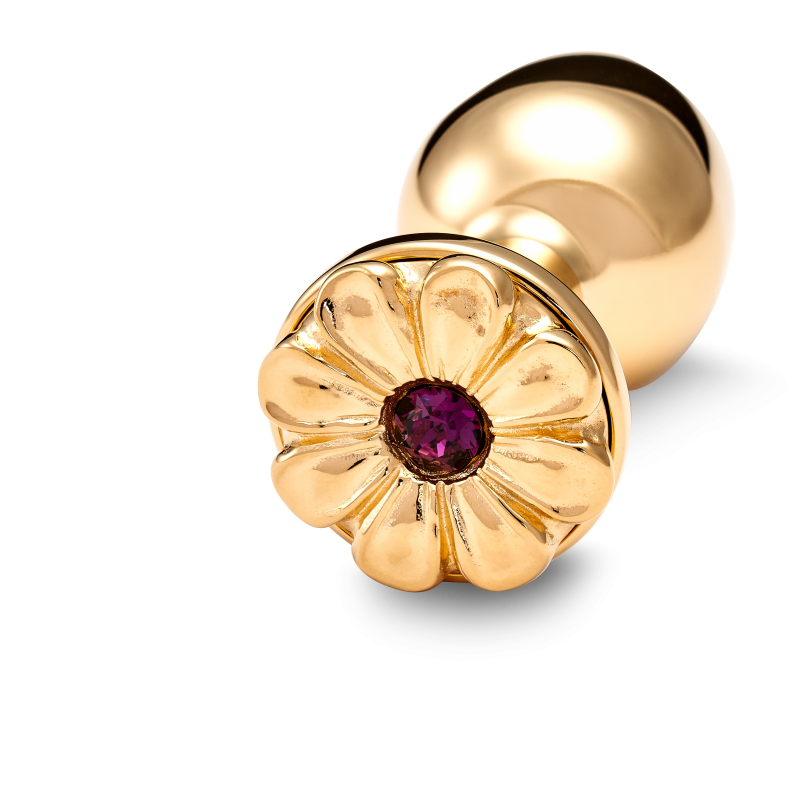 Plug anal Medium Inox Gold Daisy Gold Luxe Taille M Ø 30 mm Cristal Ø