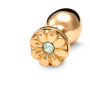 Medium Stainless Steel Gold Daisy Gold Crystal2