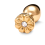 Medium Inox Gold Daisy Gold Cristal 9Mm