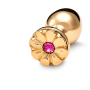 Medium Inox Gold Daisy Gold Cristal 9Mm