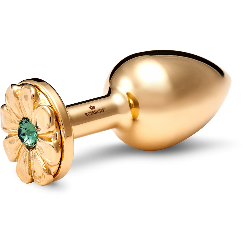 Medium Stainless Steel Gold Daisy Gold Crystal2