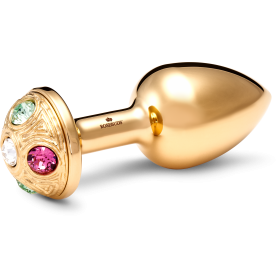 Medium Stainless Steel Gold Strassbud Gold Crystal