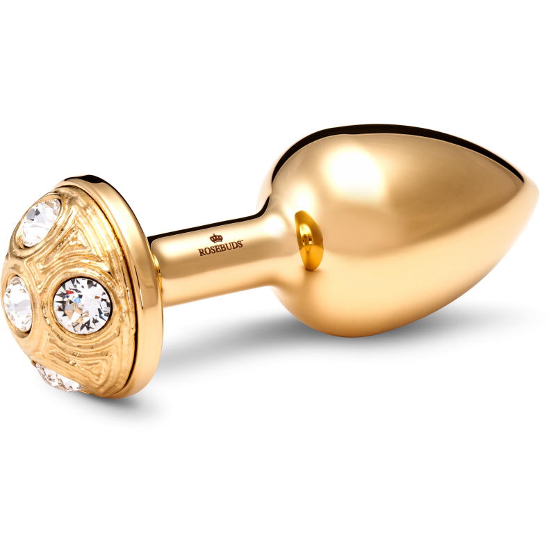 Medium Stainless Steel Gold Strassbud Gold Crystal