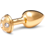 Medium Stainless Steel Gold Strassbud Gold Crystal