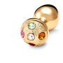 Medium Stainless Steel Gold Strassbud Gold Crystal