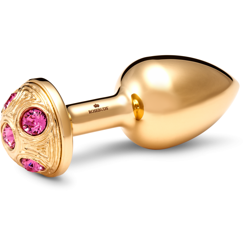 Medium Stainless Steel Gold Strassbud Gold Crystal