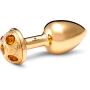 Medium Stainless Steel Gold Strassbud Gold Crystal